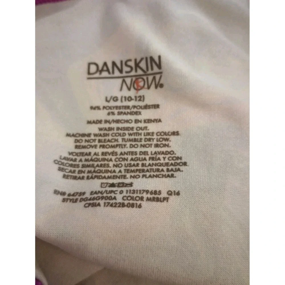 Danskin Now Girls Gymnastic Dance Ballet Unitard Leotard Fuschia Large 10/12
